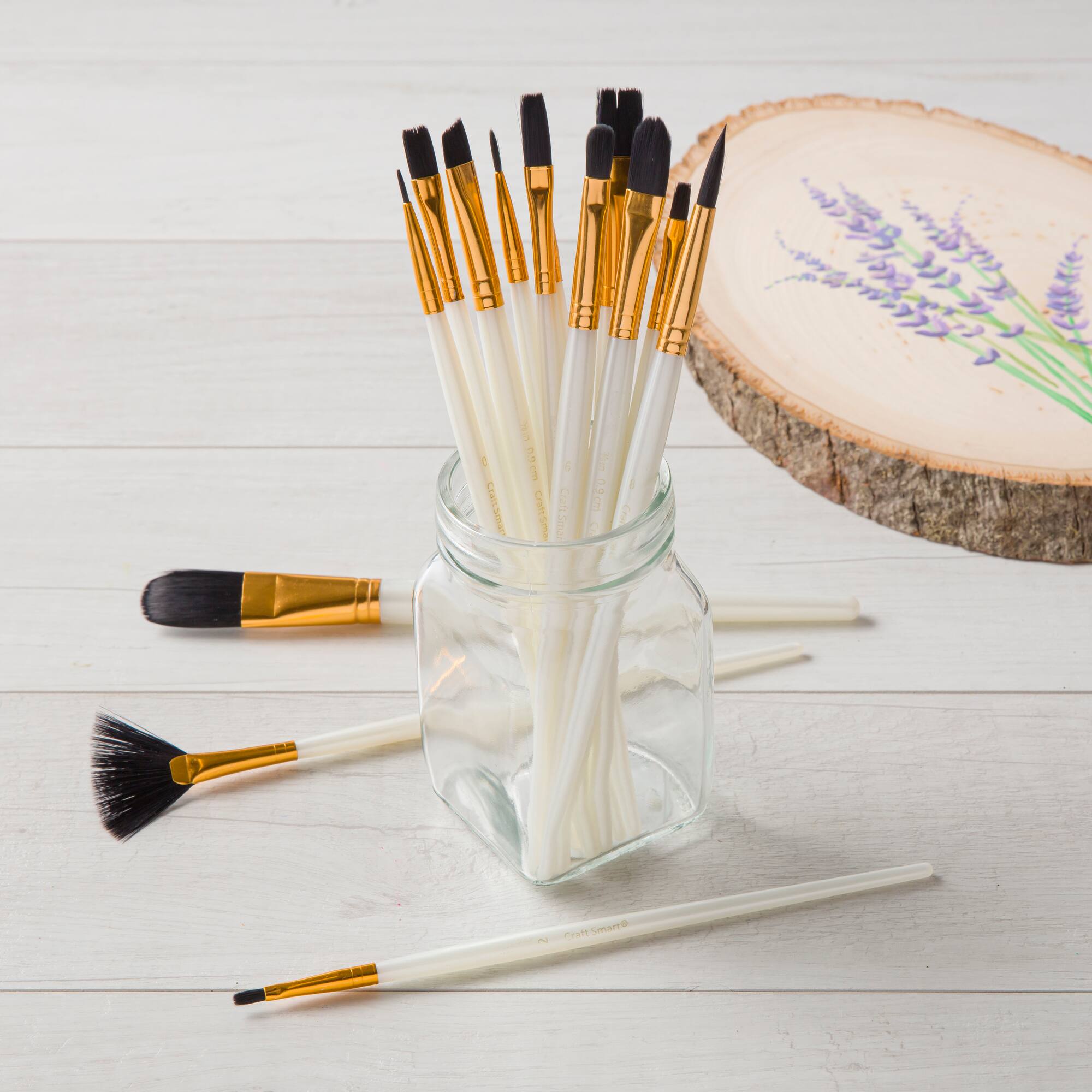 6 Pack: Black Taklon Brush Super Value Pack by Craft Smart®